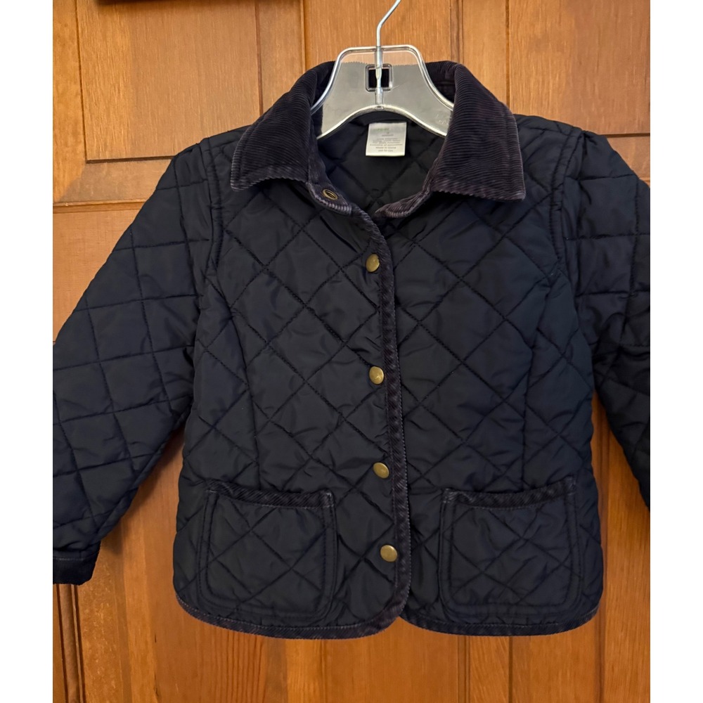 Crewcuts Toddler Quilted Field Jacket Size 3 Small Navy Corduroy Collar